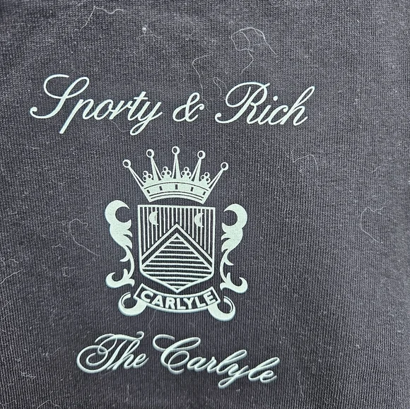 Sporty & Rich The Carlyle Crest T-Shirt - Black/ White XS - Picture 4 of 7